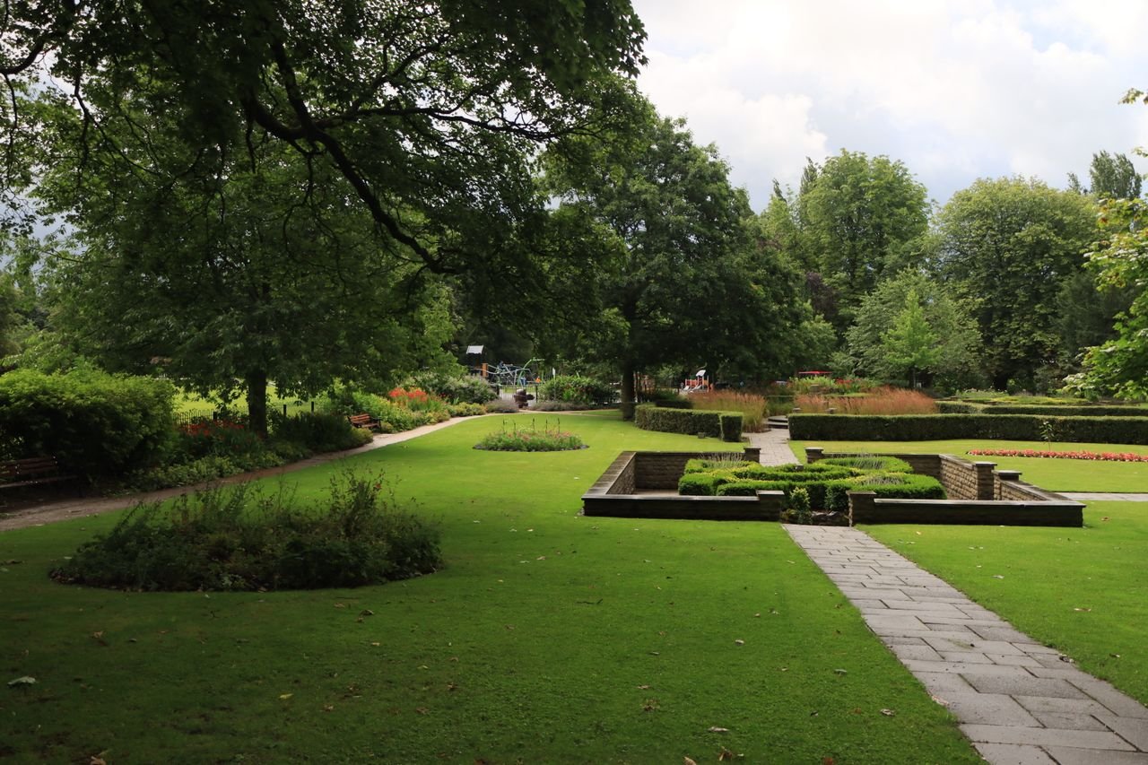 Professional soft landscaping service featuring lush green lawn planting and vibrant garden beds.